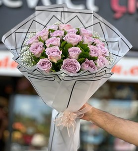 Lila Gül Buketi 20 Adet