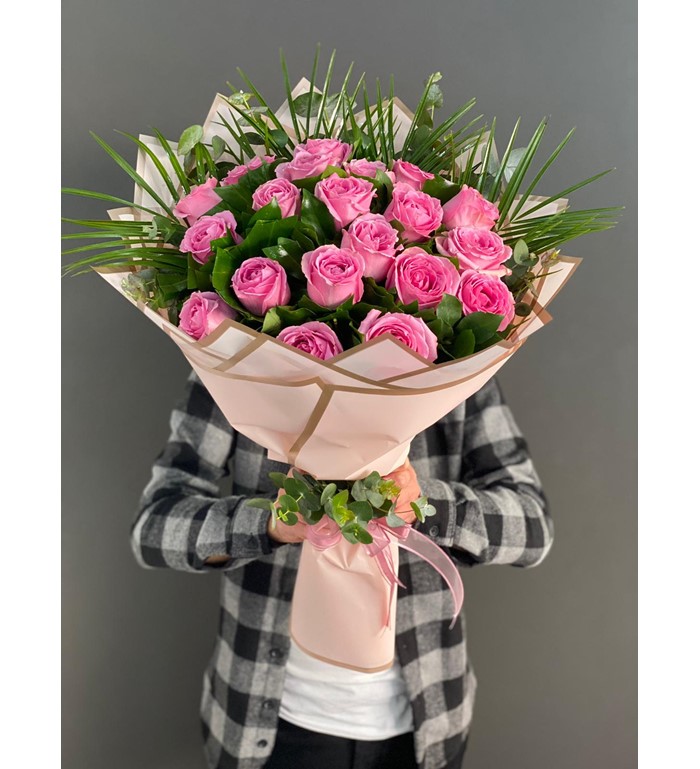 20 Adet Pembe İthal Gül Buketim